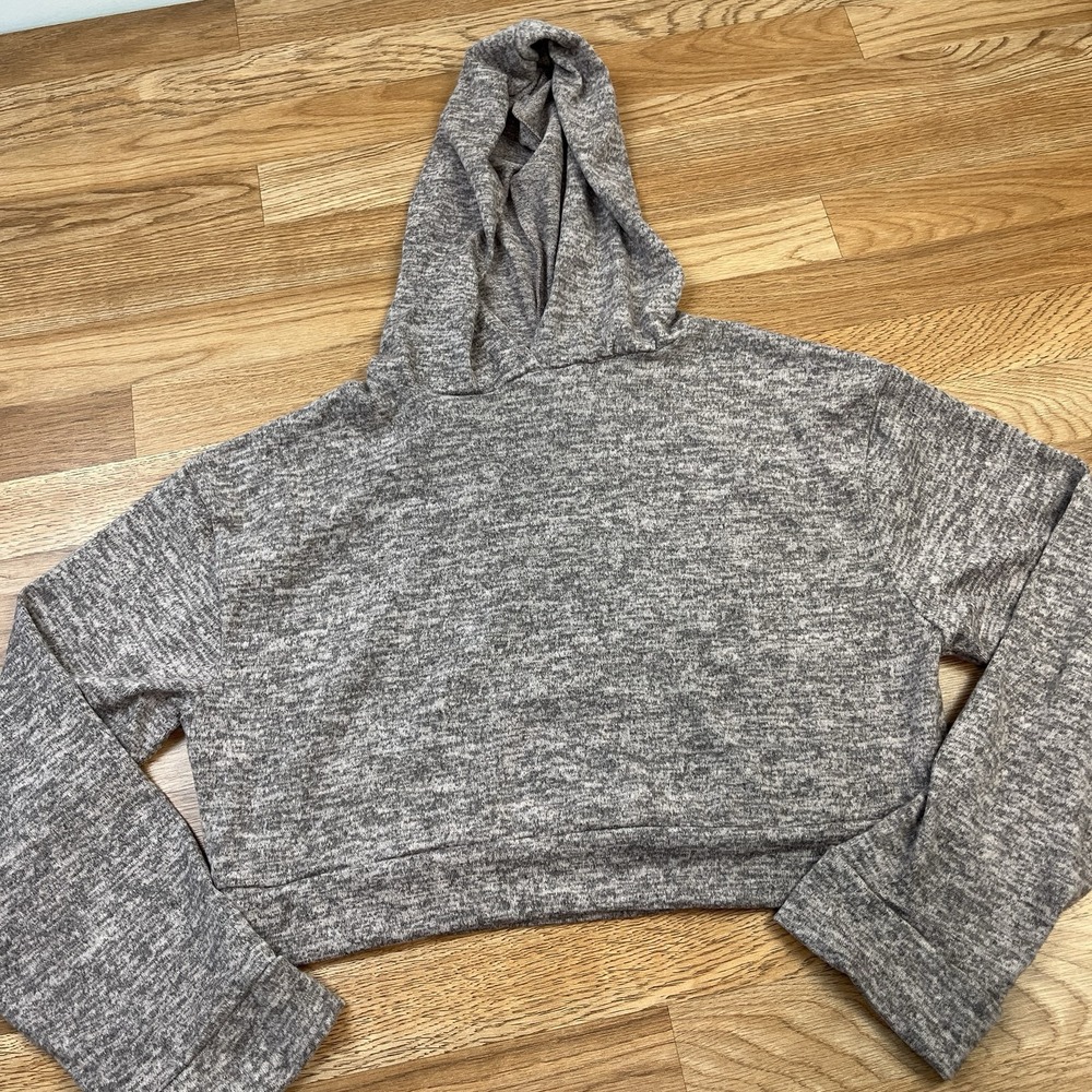boohoo‎ Melange Knitted Hoodie PInk Grey Women's Size 12 NEW